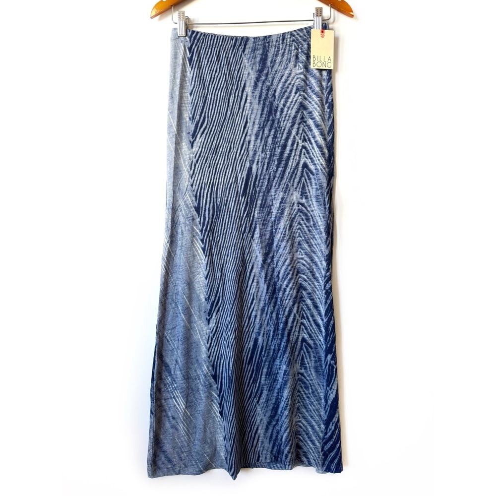 Billabong Navy and Light Blue Patterned Maxi Skirt